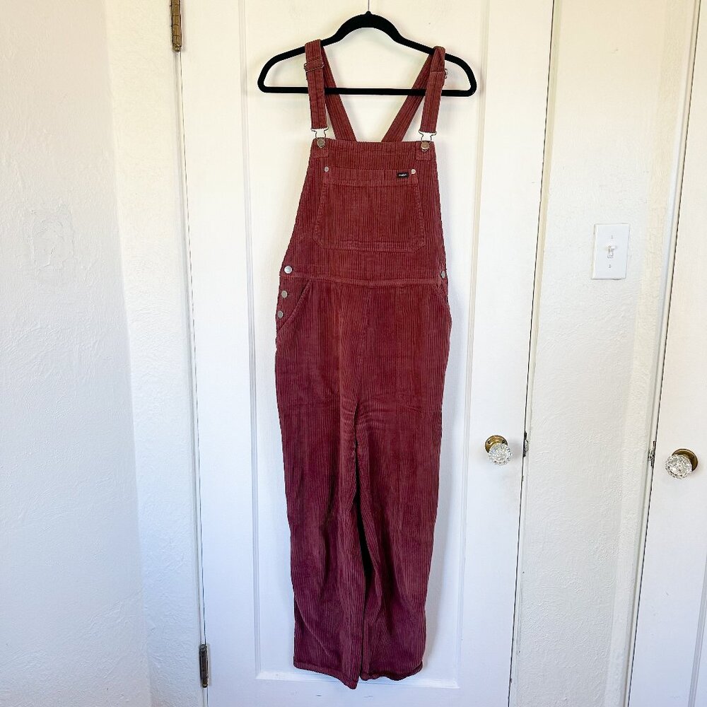 RVCA | Succession Dungarees Corduroy Straight Leg Overalls in Espresso Size 28 - Picture 3 of 6